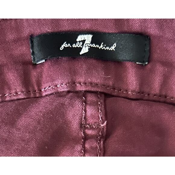 7 For All Mankind Low-Rise Burgundy Skinny Jeans Women's 27X30 - Picture 6 of 7